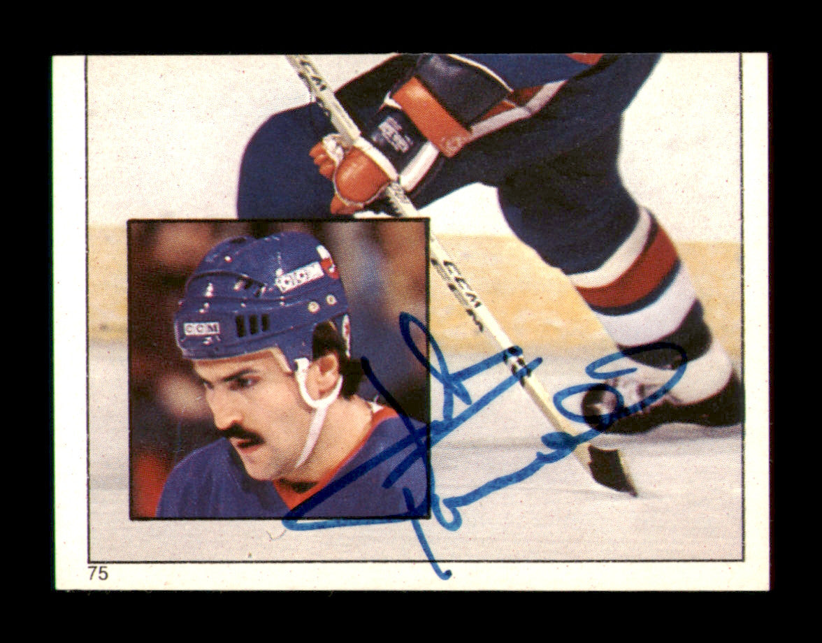 John Tonelli Autographed 1983-84 Topps Stickers Card #75 New York Islanders SKU #251495