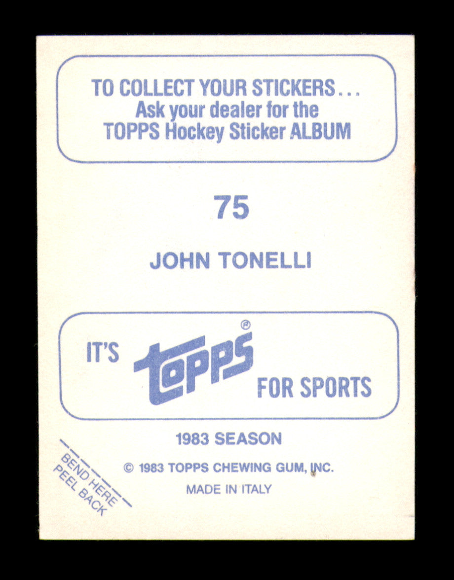 John Tonelli Autographed 1983-84 Topps Stickers Card #75 New York Islanders SKU #251495