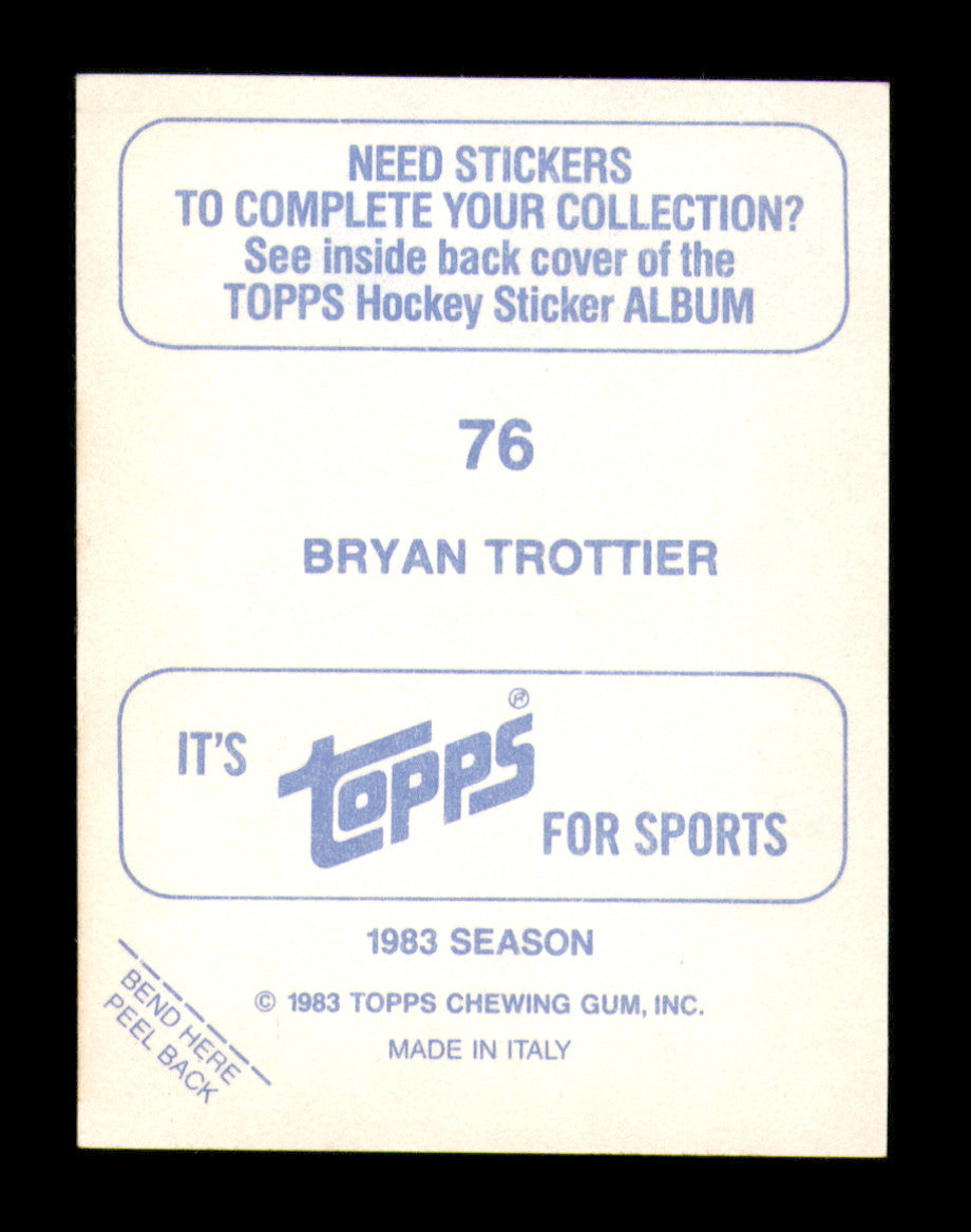 Bryan Trottier Autographed 1983-84 Topps Stickers Card #76 New York Islanders SKU #251496