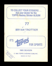 Bryan Trottier Autographed 1983-84 Topps Stickers Card #77 New York Islanders SKU #251497