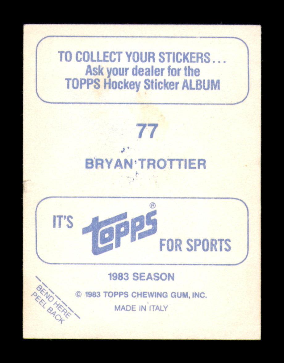 Bryan Trottier Autographed 1983-84 Topps Stickers Card #77 New York Islanders SKU #251497