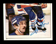 Bryan Trottier Autographed 1983-84 Topps Stickers Card #77 New York Islanders SKU #251498