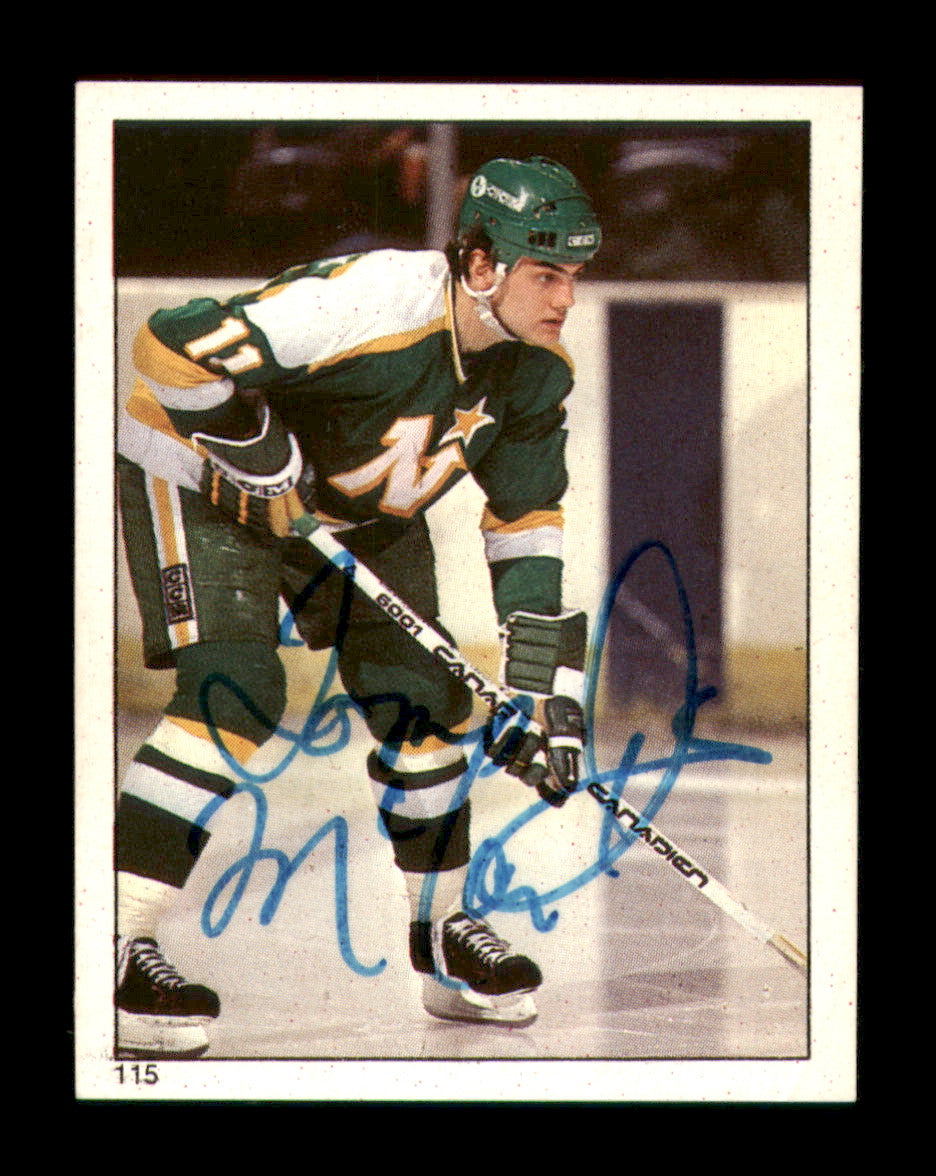 Tom McCarthy Autographed 1983-84 Topps Stickers Card #115 Minnesota North Stars SKU #251501