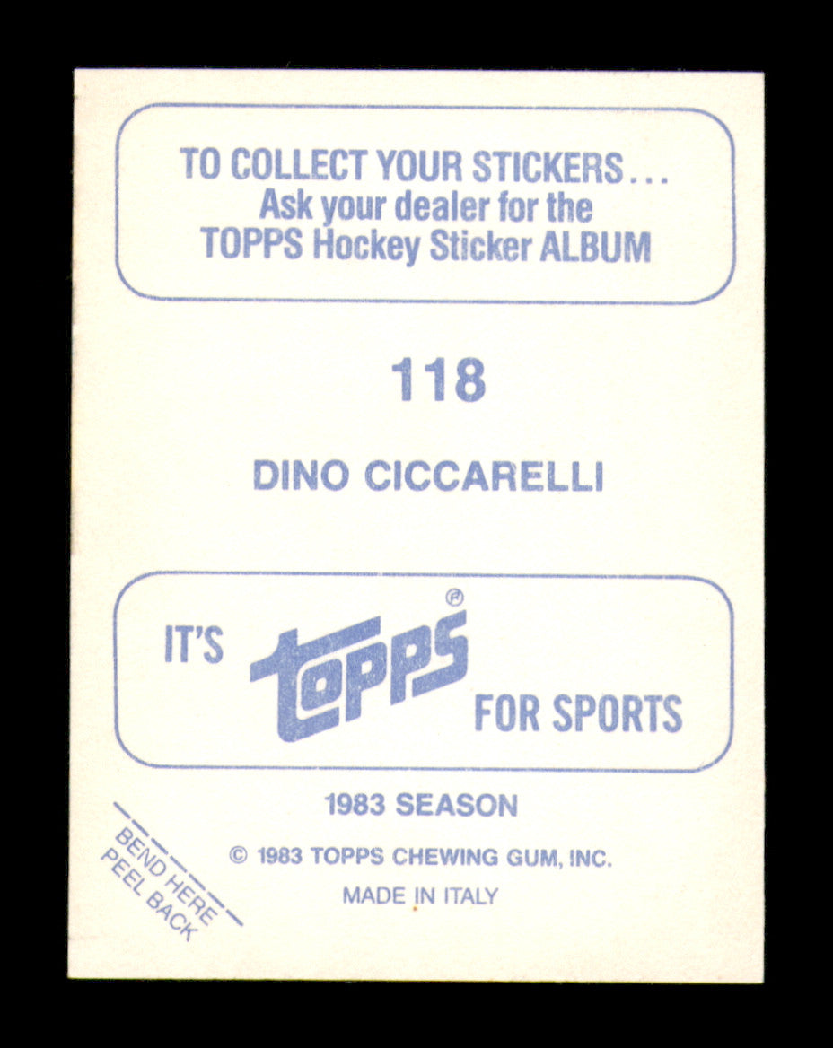 Dino Ciccarelli Autographed 1983-84 Topps Stickers Card #118 Minnesota North Stars SKU #251502