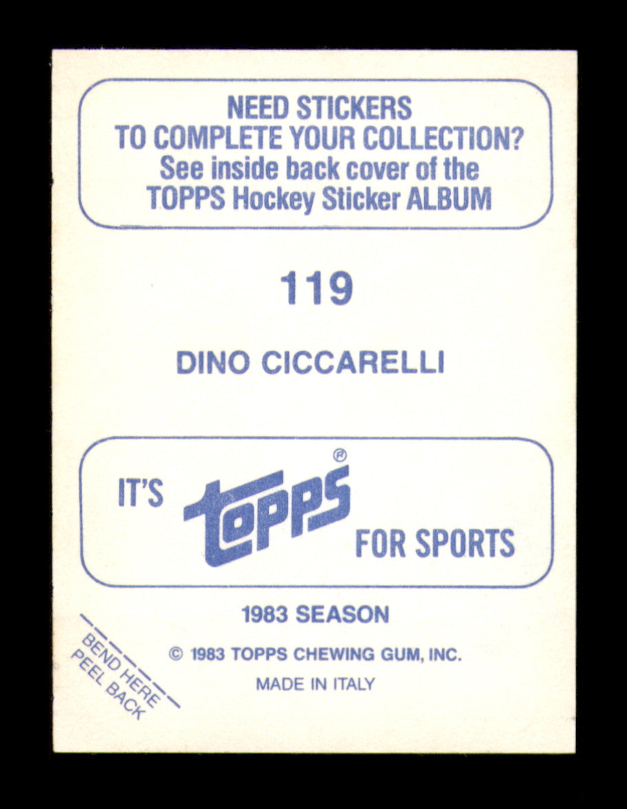 Dino Ciccarelli Autographed 1983-84 Topps Stickers Card #119 Minnesota North Stars SKU #251504