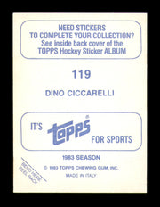 Dino Ciccarelli Autographed 1983-84 Topps Stickers Card #119 Minnesota North Stars SKU #251505