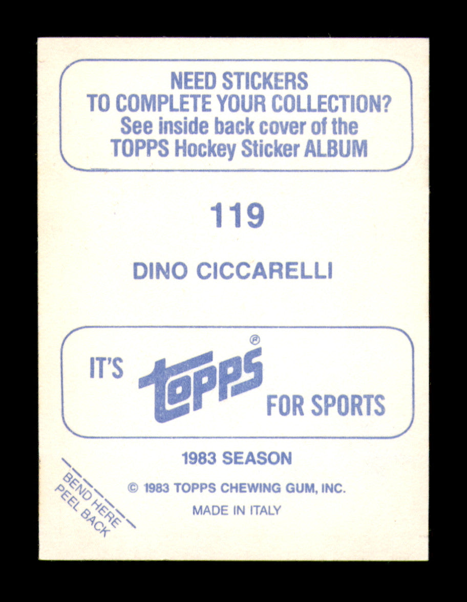 Dino Ciccarelli Autographed 1983-84 Topps Stickers Card #119 Minnesota North Stars SKU #251505