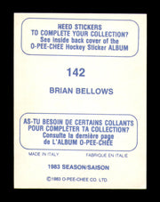Brian Bellows Autographed 1983-84 O-Pee-Chee Stickers Card #142 Minnesota North Stars SKU #251508
