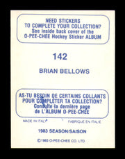 Brian Bellows Autographed 1983-84 O-Pee-Chee Stickers Card #142 Minnesota North Stars SKU #251509