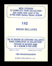 Brian Bellows Autographed 1983-84 O-Pee-Chee Stickers Card #142 Minnesota North Stars SKU #251510