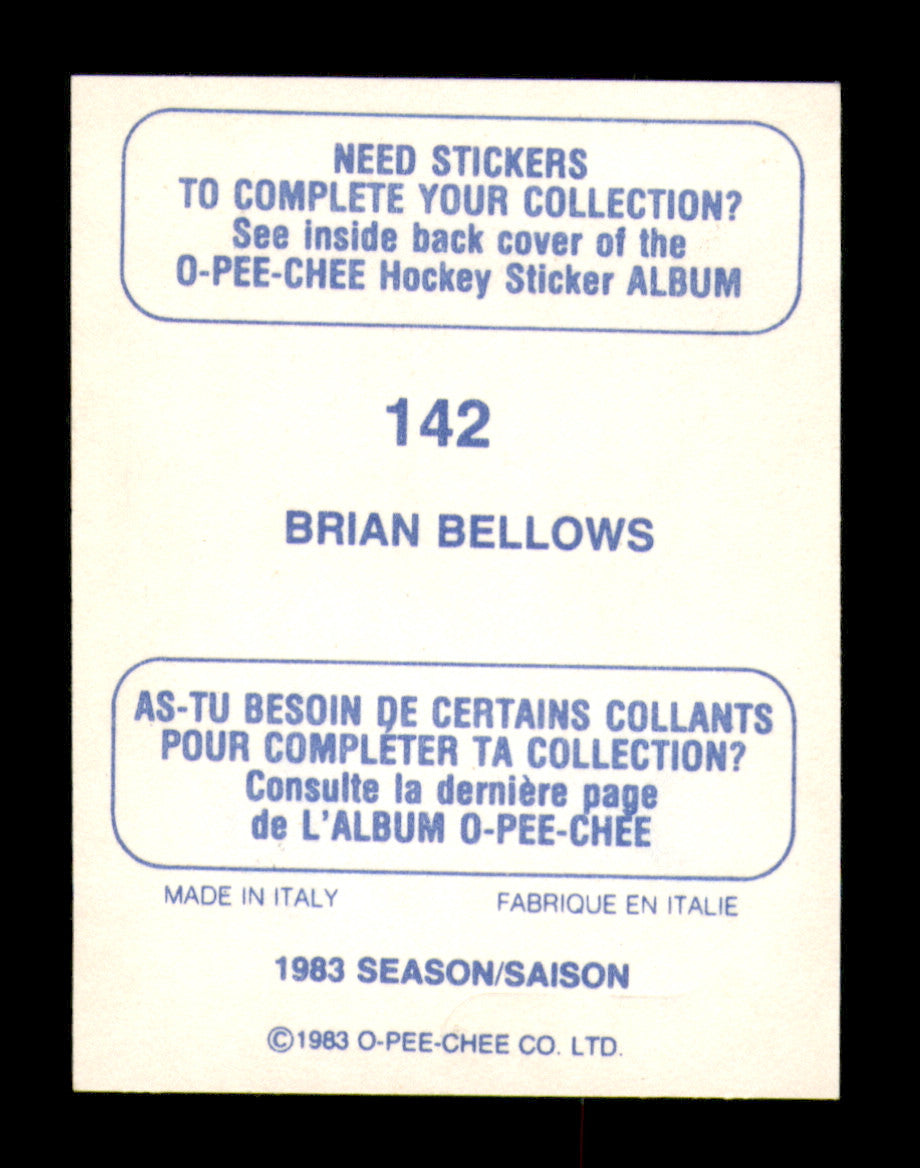 Brian Bellows Autographed 1983-84 O-Pee-Chee Stickers Card #142 Minnesota North Stars SKU #251511