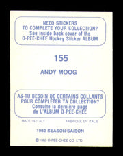 Andy Moog Autographed 1983-84 O-Pee-Chee Stickers Card #155 Edmonton Oilers SKU #251514