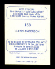 Glenn Anderson Autographed 1983-84 O-Pee-Chee Stickers Card #158 Edmonton Oilers SKU #251516