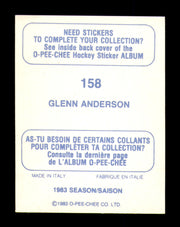 Glenn Anderson Autographed 1983-84 O-Pee-Chee Stickers Card #158 Edmonton Oilers SKU #251517