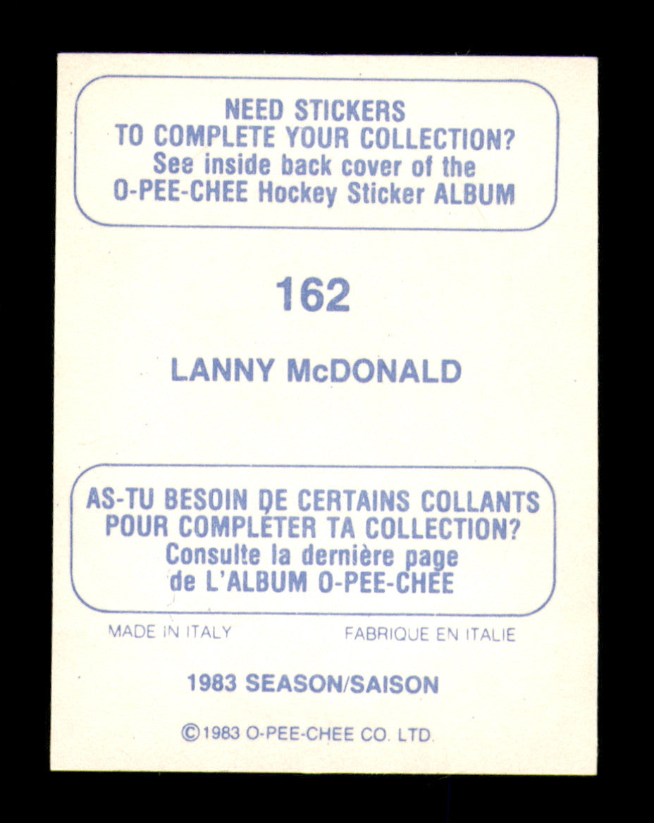 Lanny McDonald Autographed 1983-84 O-Pee-Chee Stickers Card #162 Calgary Flames SKU #251518