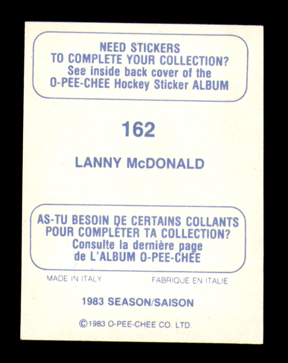 Lanny McDonald Autographed 1983-84 O-Pee-Chee Stickers Card #162 Calgary Flames SKU #251519