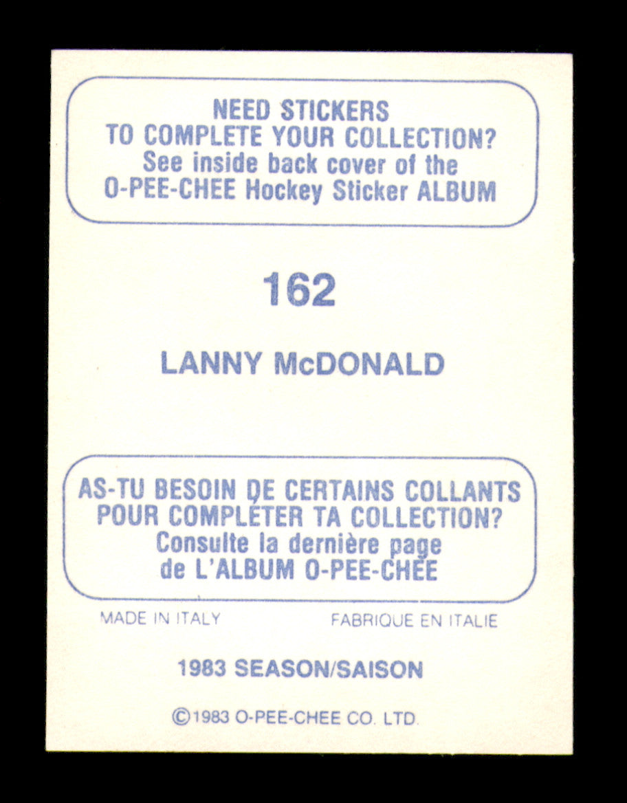 Lanny McDonald Autographed 1983-84 O-Pee-Chee Stickers Card #162 Calgary Flames SKU #251520