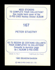 Peter Stastny Autographed 1983-84 O-Pee-Chee Stickers Card #167 Quebec Nordiques SKU #251521