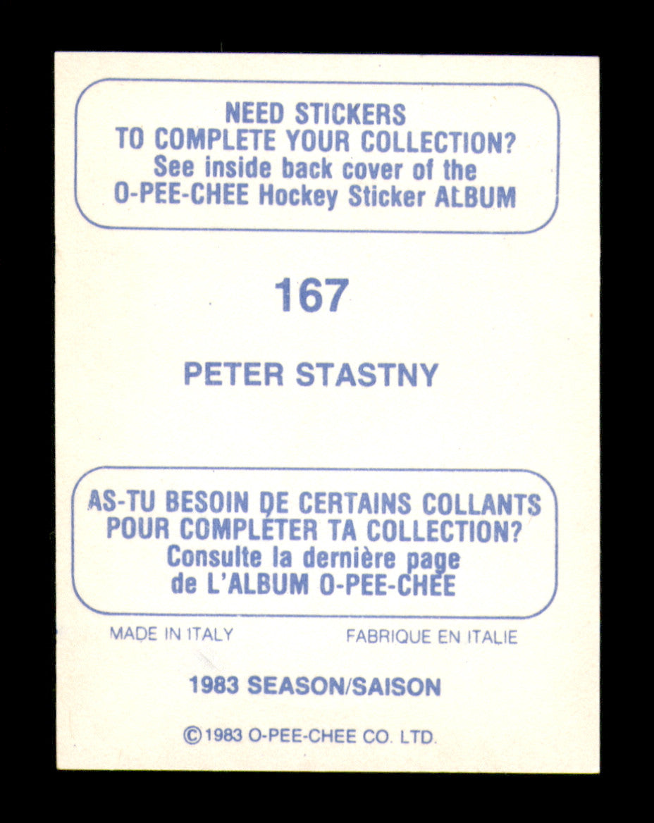 Peter Stastny Autographed 1983-84 O-Pee-Chee Stickers Card #167 Quebec Nordiques SKU #251521