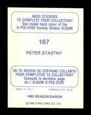 Peter Stastny Autographed 1983-84 O-Pee-Chee Stickers Card #167 Quebec Nordiques SKU #251522