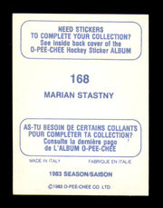 Marian Stastny Autographed 1983-84 O-Pee-Chee Stickers Card #168 Quebec Nordiques SKU #251524