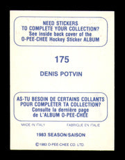 Denis Potvin Autographed 1983-84 O-Pee-Chee Stickers Card #175 New York Islanders SKU #251529