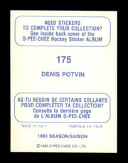 Denis Potvin Autographed 1983-84 O-Pee-Chee Stickers Card #175 New York Islanders SKU #251531