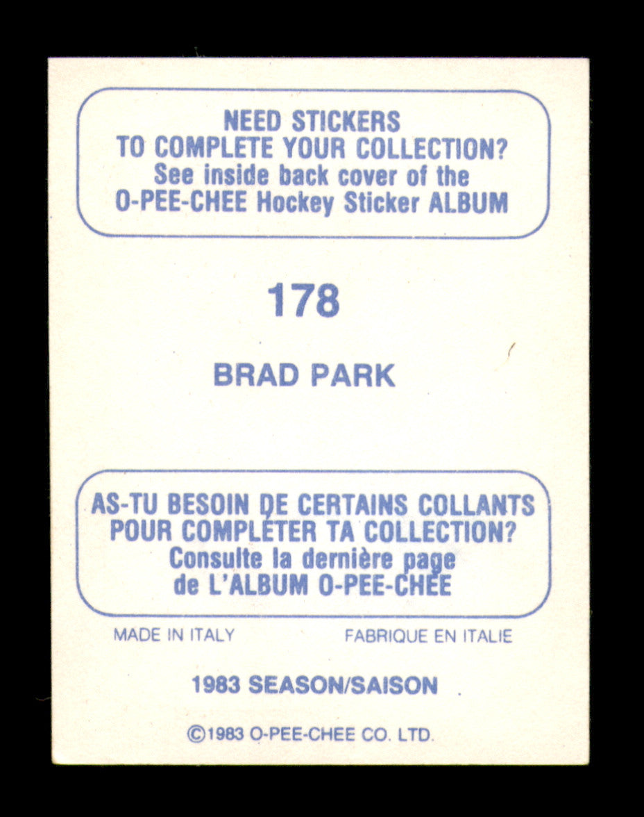 Brad Park Autographed 1983-84 O-Pee-Chee Stickers Card #178 Boston Bruins SKU #251532