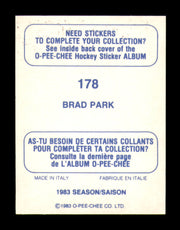 Brad Park Autographed 1983-84 O-Pee-Chee Stickers Card #178 Boston Bruins SKU #251533