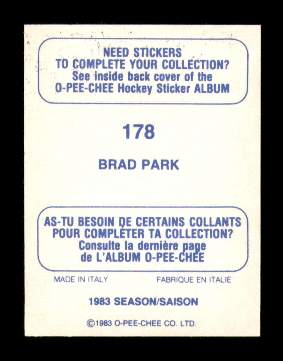 Brad Park Autographed 1983-84 O-Pee-Chee Stickers Card #178 Boston Bruins SKU #251533