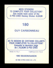 Guy Carbonneau Autographed 1983-84 O-Pee-Chee Stickers Card #180 Montreal Canadiens SKU #251534