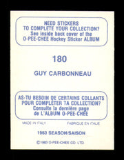 Guy Carbonneau Autographed 1983-84 O-Pee-Chee Stickers Card #180 Montreal Canadiens SKU #251536