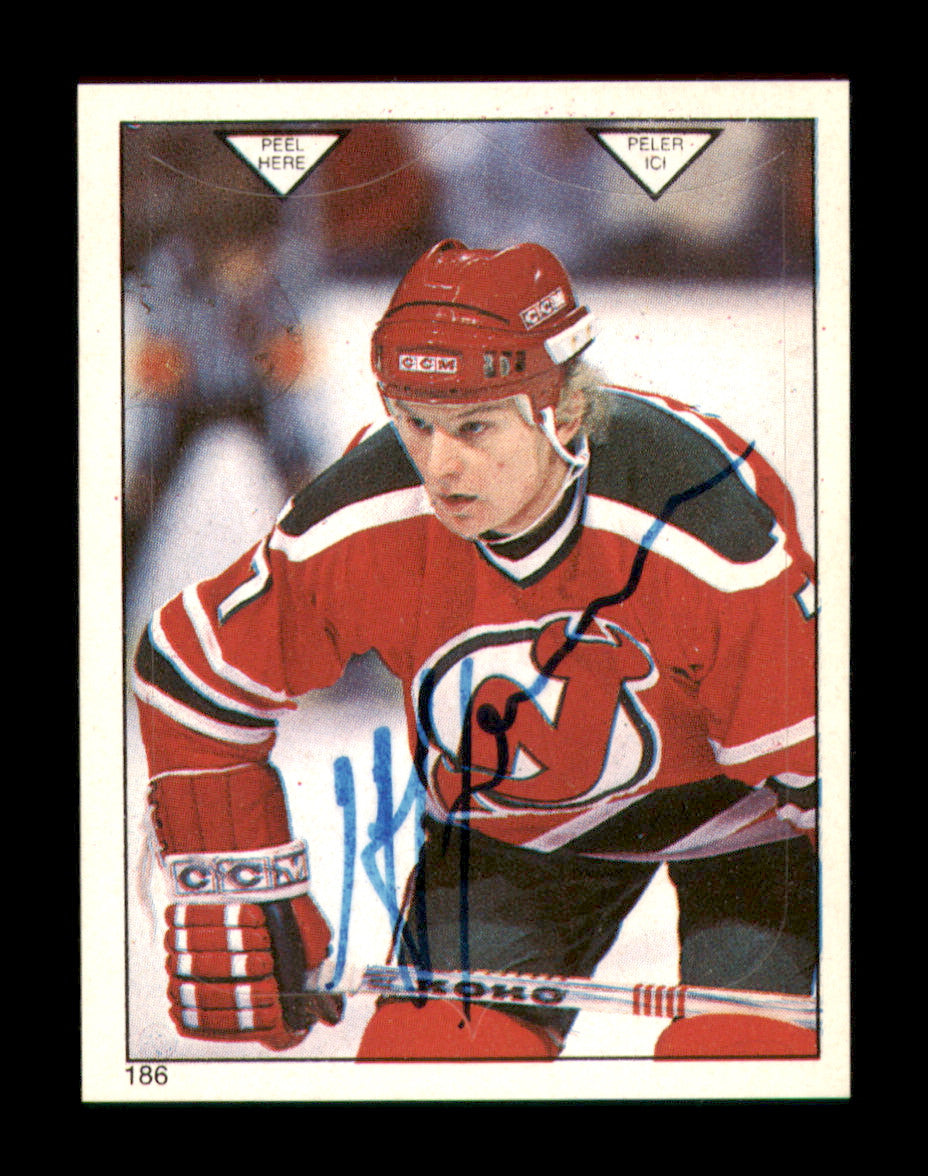 Jeff Larmer Autographed 1983-84 O-Pee-Chee Stickers Card #186 New Jersey Devils SKU #251537