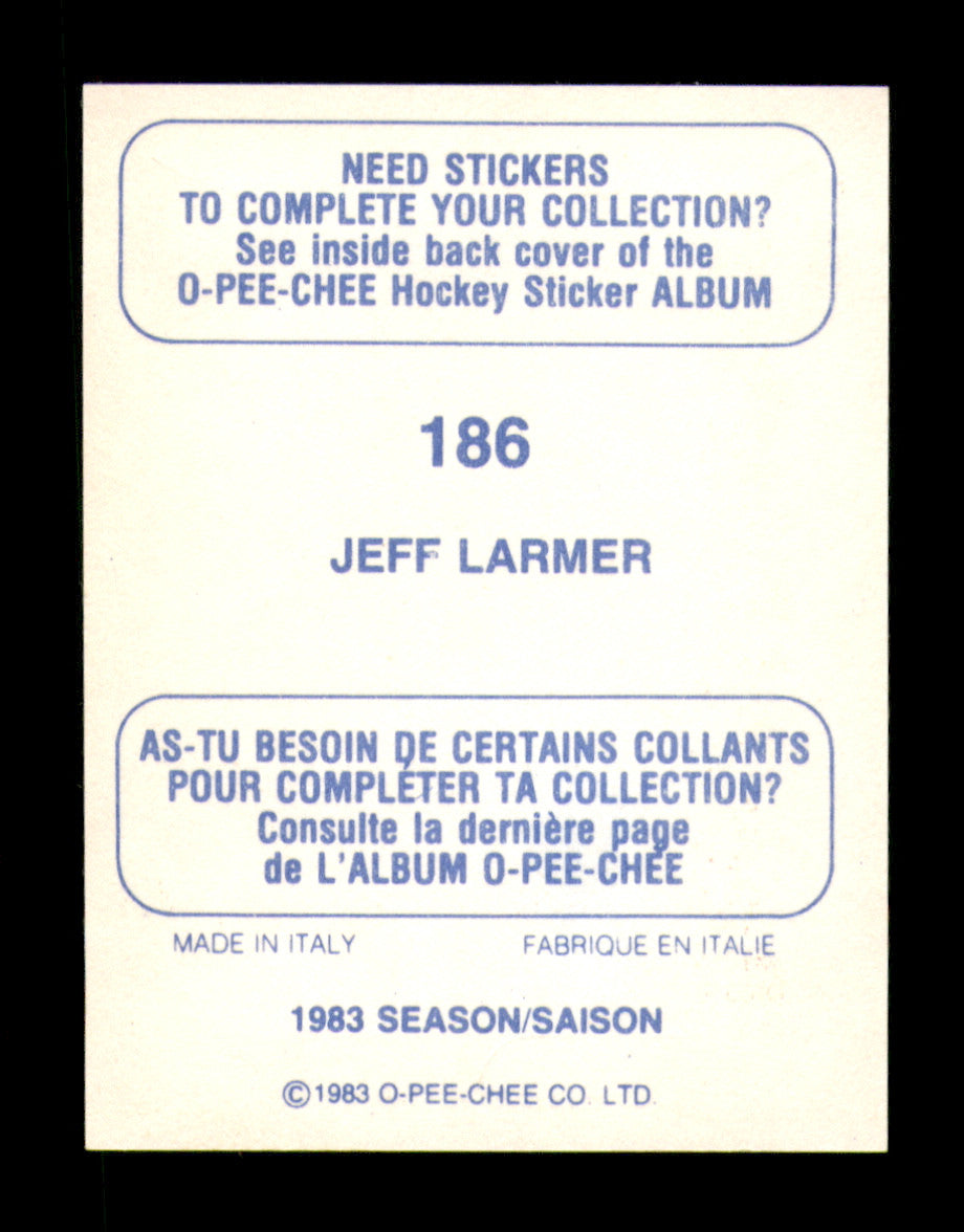 Jeff Larmer Autographed 1983-84 O-Pee-Chee Stickers Card #186 New Jersey Devils SKU #251537