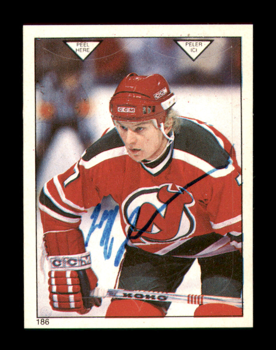 Jeff Larmer Autographed 1983-84 O-Pee-Chee Stickers Card #186 New Jersey Devils SKU #251538