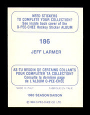 Jeff Larmer Autographed 1983-84 O-Pee-Chee Stickers Card #186 New Jersey Devils SKU #251538