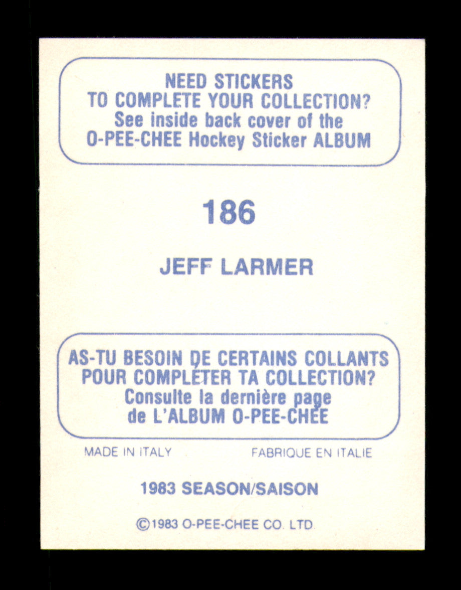 Jeff Larmer Autographed 1983-84 O-Pee-Chee Stickers Card #186 New Jersey Devils SKU #251538
