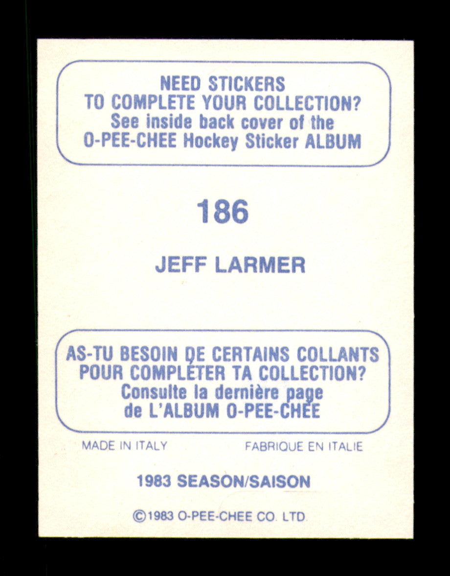 Jeff Larmer Autographed 1983-84 O-Pee-Chee Stickers Card #186 New Jersey Devils SKU #251539