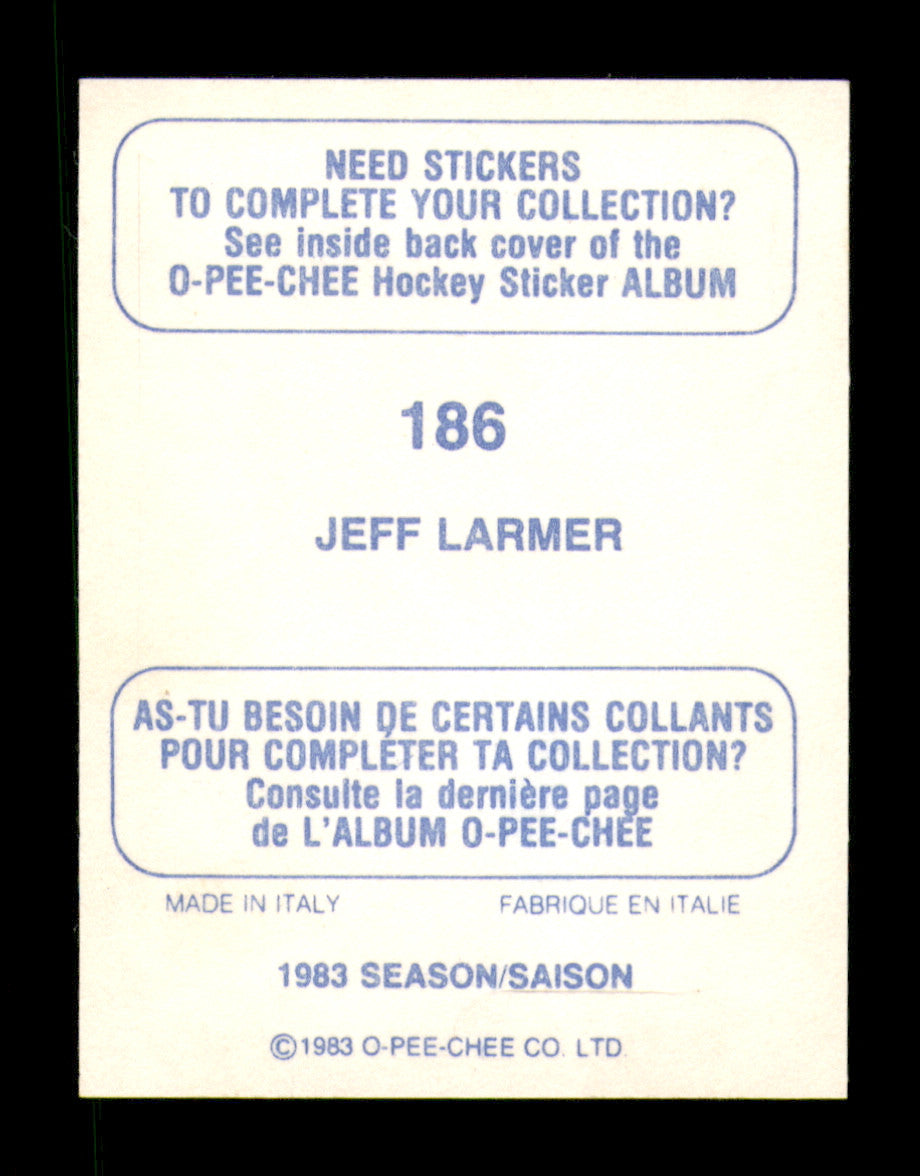 Jeff Larmer Autographed 1983-84 O-Pee-Chee Stickers Card #186 New Jersey Devils SKU #251540