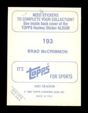 Brad McCrimmon Autographed 1983-84 Topps Stickers Card #193 Philadelphia Flyers SKU #251544