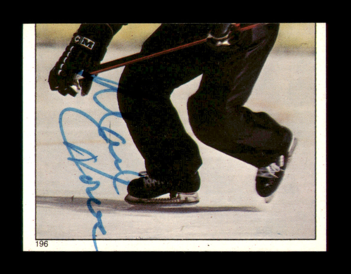 Mark Howe Autographed 1983-84 Topps Stickers Card #196 Philadelphia Flyers SKU #251548