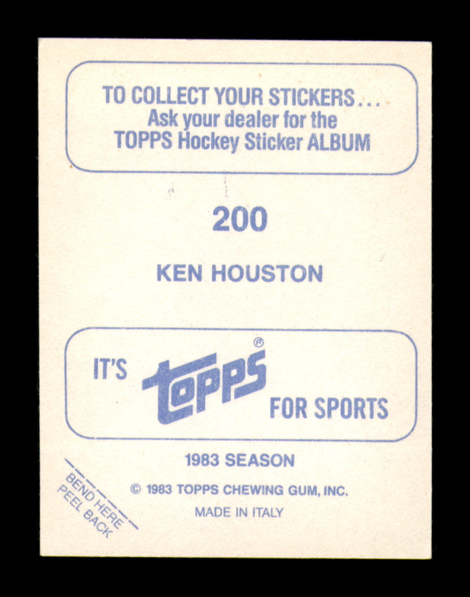 Ken Houston Autographed 1983-84 Topps Stickers Card #200 Washington Capitals SKU #251549