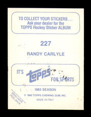 Randy Carlyle Autographed 1983-84 Topps Stickers Card #227 Pittsburgh Penguins SKU #251554