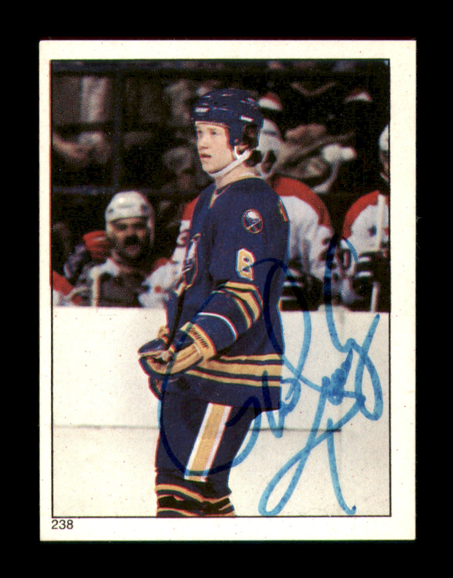 Phil Housley Autographed 1983-84 Topps Stickers Rookie Card #238 Buffalo Sabres SKU #251556