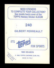 Gil Gilbert Perreault Autographed 1983-84 Topps Stickers Card #240 Buffalo Sabres SKU #251558