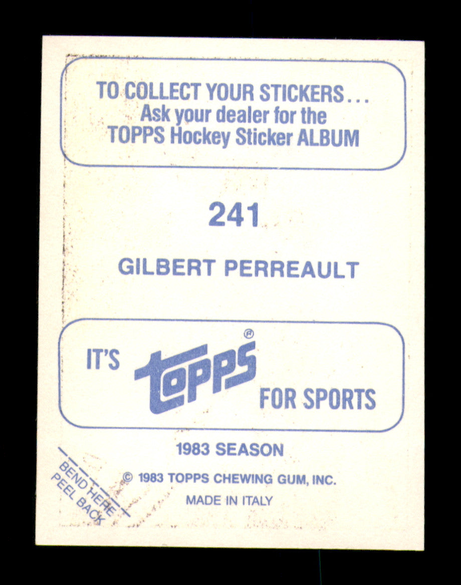 Gil Gilbert Perreault Autographed 1983-84 Topps Stickers Card #241 Buffalo Sabres SKU #251559