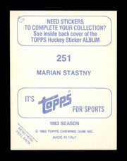 Marian Stastny Autographed 1983-84 Topps Stickers Card #251 Quebec Nordiques SKU #251560