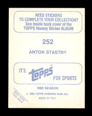 Anton Stastny Autographed 1983-84 Topps Stickers Card #252 Quebec Nordiques SKU #251562