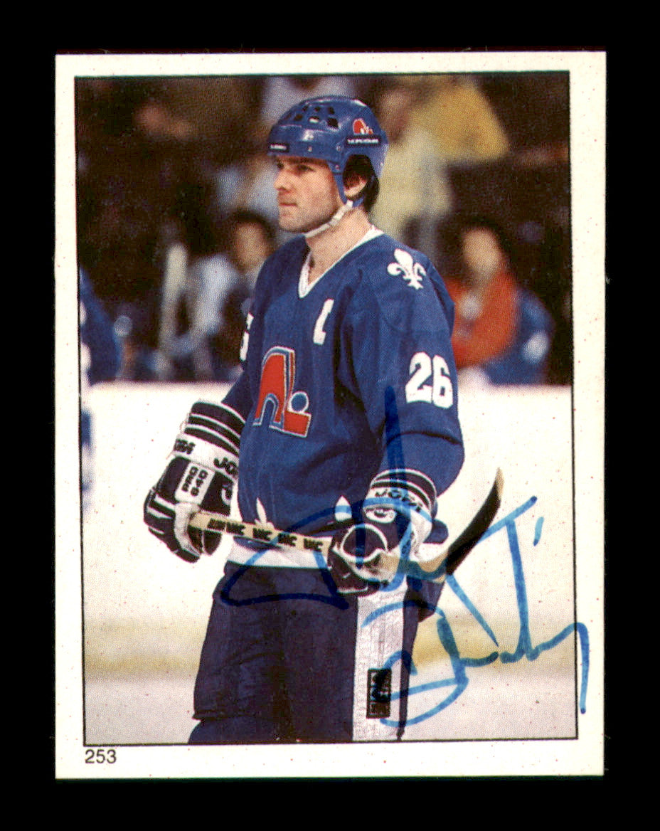 Peter Stastny Autographed 1983-84 Topps Stickers Card #253 Quebec Nordiques SKU #251563