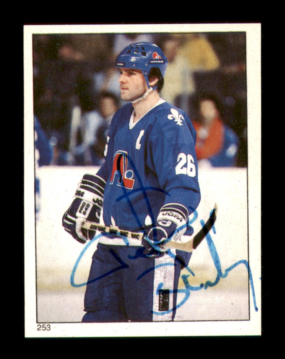 Peter Stastny Autographed 1983-84 Topps Stickers Card #253 Quebec Nordiques SKU #251564